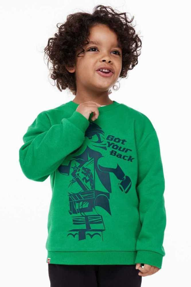 Camisas H&M Printed Niños Verdes | 729415HEN