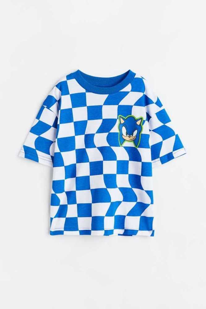 Camisas H&M Printed Oversized Niños Azules Claro | 270193AHO