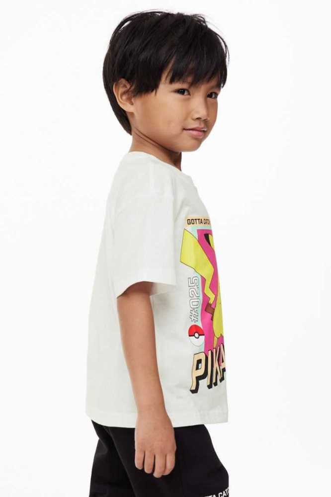 Camisas H&M Printed Oversized Niños Blancos | 532897AET