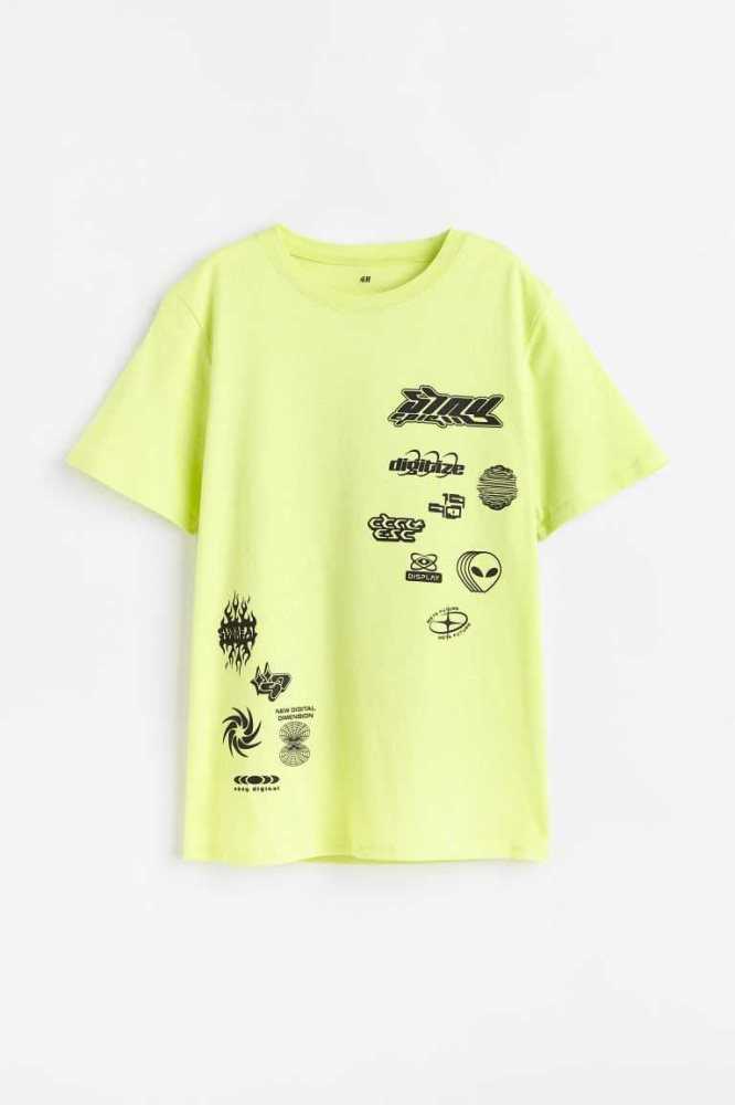 Camisas H&M Printed cotton Niños Amarillos | 642978JED