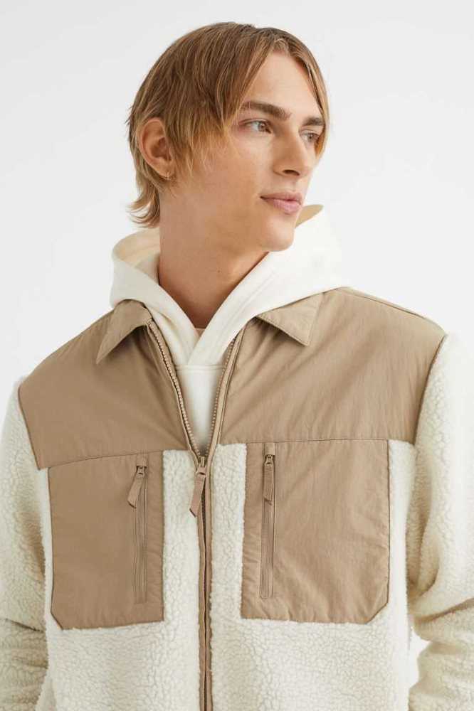 Camisas H&M Regular Fit Fleece Hombre Beige Claro | 850741HLV