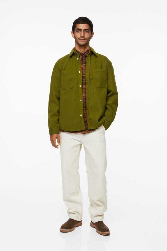 Camisas H&M Relaxed Fit Hombre Verdes | 098234OJX