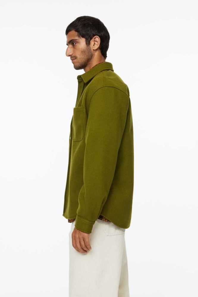 Camisas H&M Relaxed Fit Hombre Verdes | 098234OJX