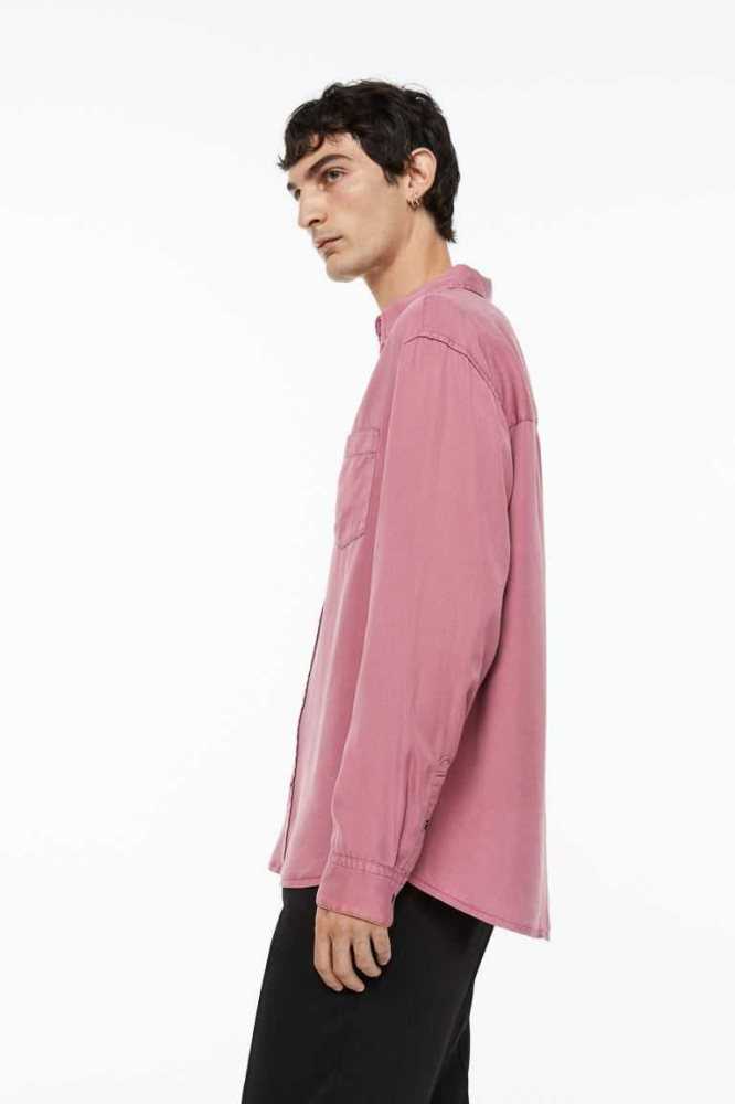 Camisas H&M Relaxed Fit Lyocell Hombre Rosas | 130947GLM