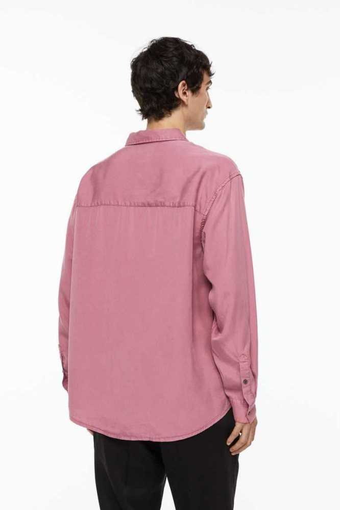 Camisas H&M Relaxed Fit Lyocell Hombre Rosas | 130947GLM