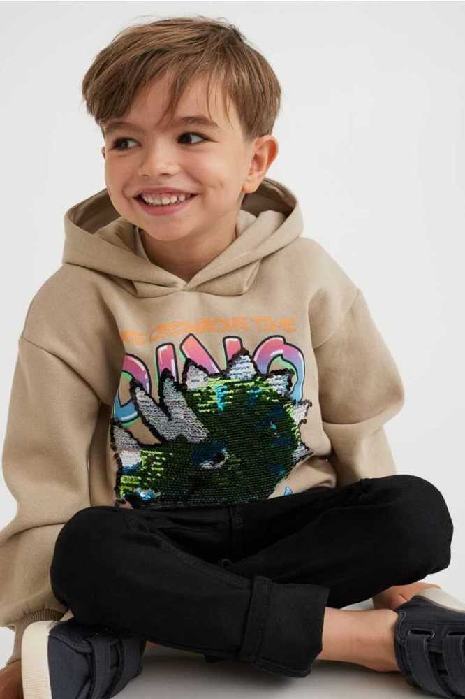 Camisas H&M Reversible Sequin Hoodie Niños Beige | 491073PEM