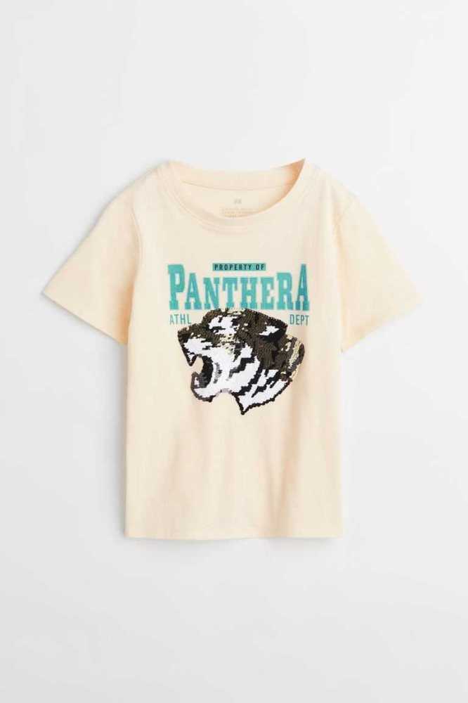 Camisas H&M Sequinned Niños Amarillos Claro | 768120FAT