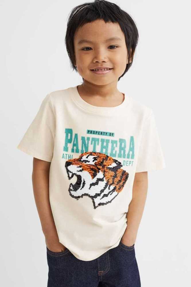 Camisas H&M Sequinned Niños Amarillos Claro | 768120FAT