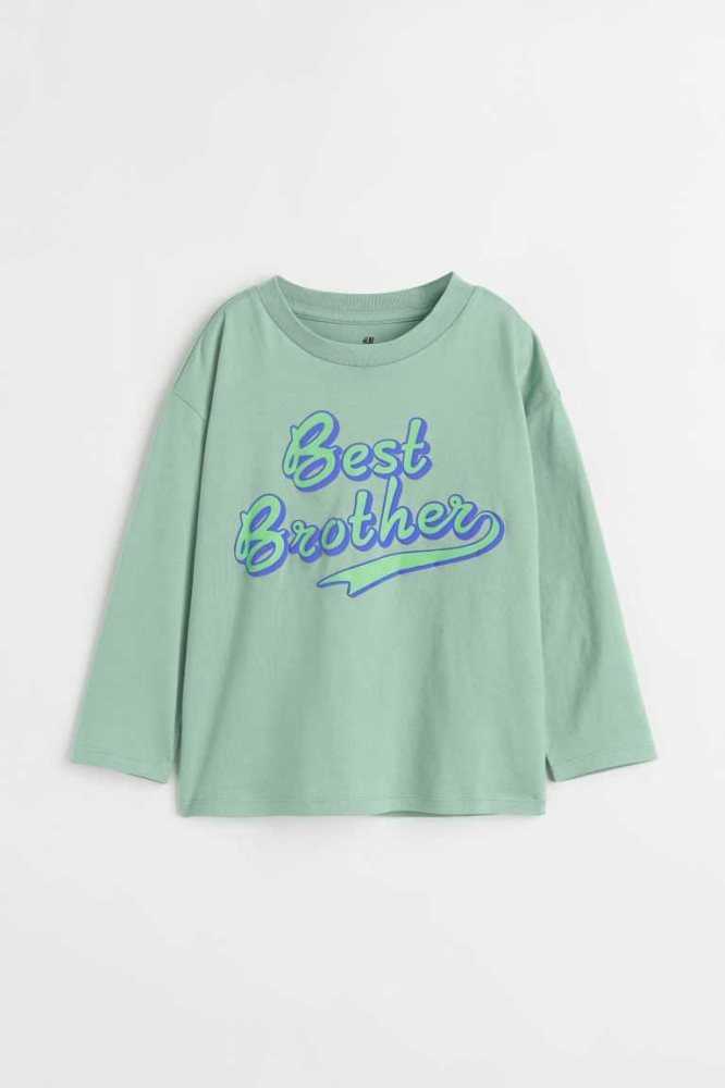 Camisas H&M Sibling Niños Verdes Claro | 984562UHO