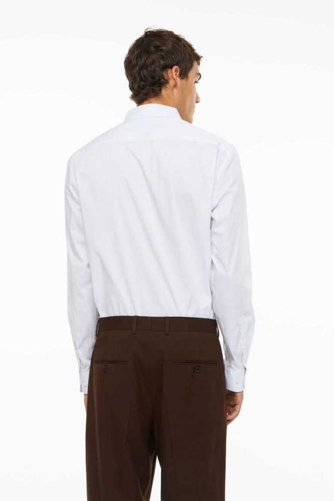 Camisas H&M Slim Fit Stretch Hombre Blancos | 067945XMH