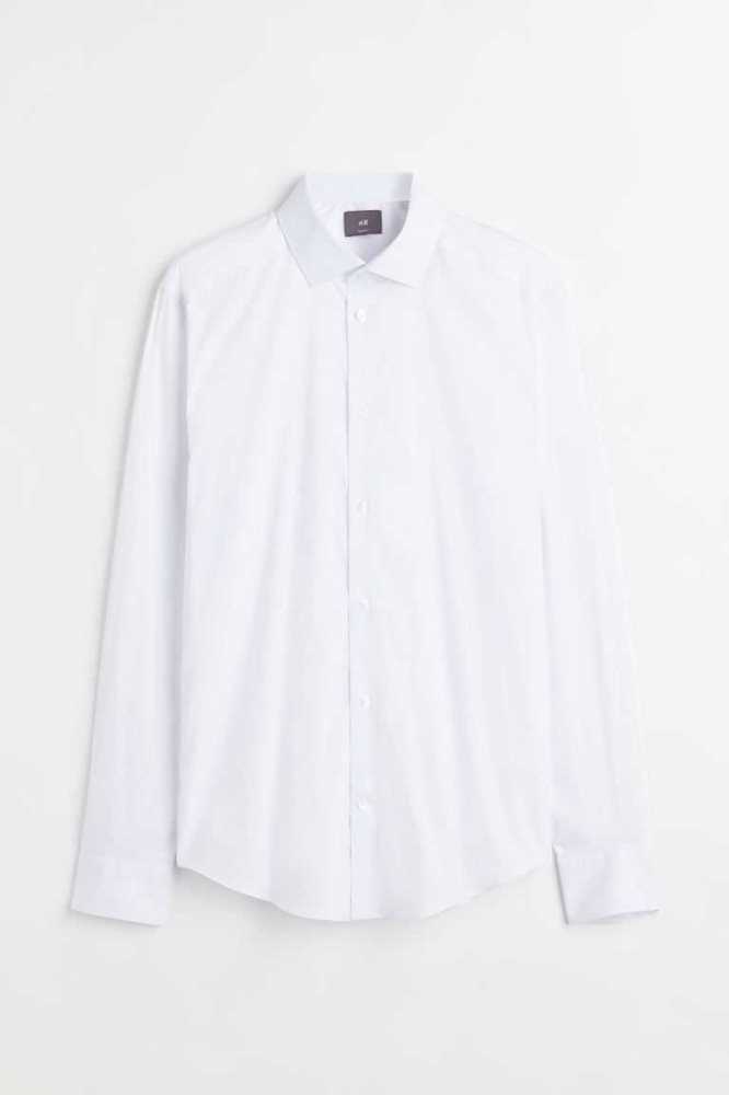 Camisas H&M Slim Fit Stretch Hombre Blancos | 067945XMH