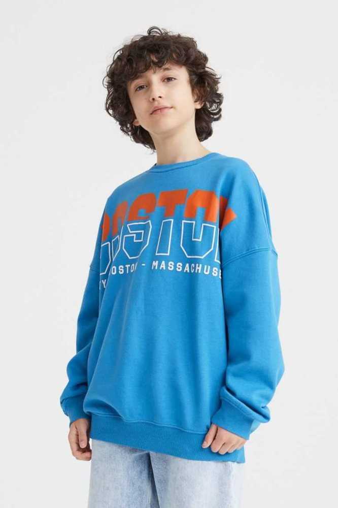 Camisas H&M Sweatshirt Niños Grises Claro Azules Oscuro | 106342FEU