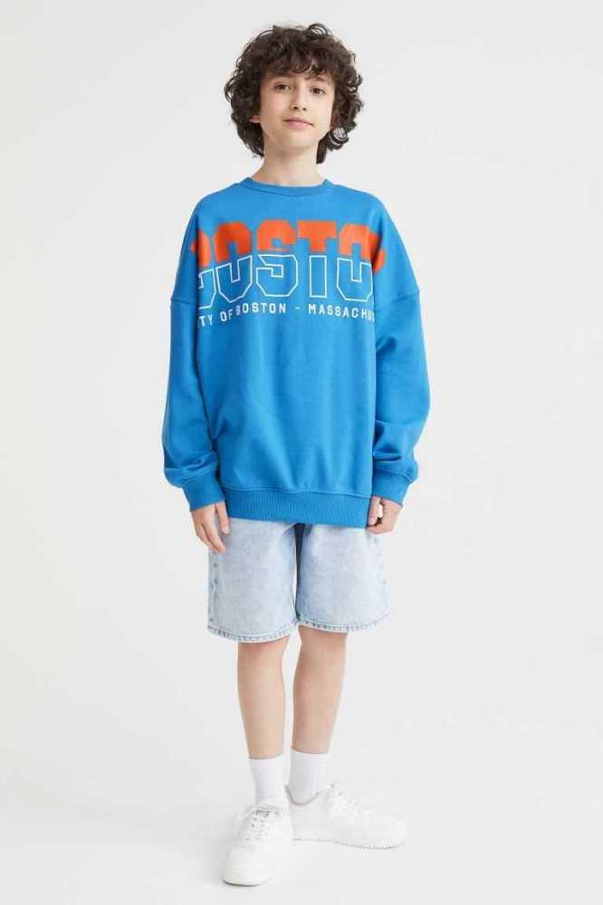 Camisas H&M Sweatshirt Niños Grises Claro Azules Oscuro | 106342FEU