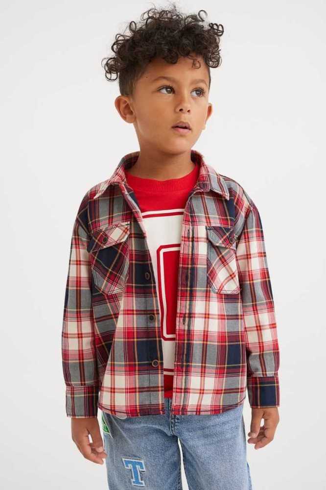 Camisas H&M Twill Niños Rojos | 374260TUE