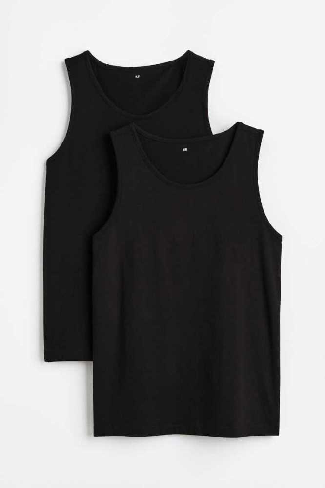 Camiseta H&M 2-pack Regular Fit Tank Tops Hombre Blancos | 769108IRE