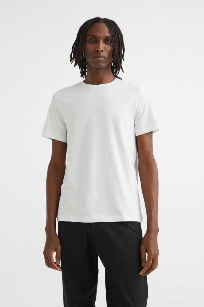 Camiseta H&M 3-pack Slim Fit Hombre Negros | 504927IOR