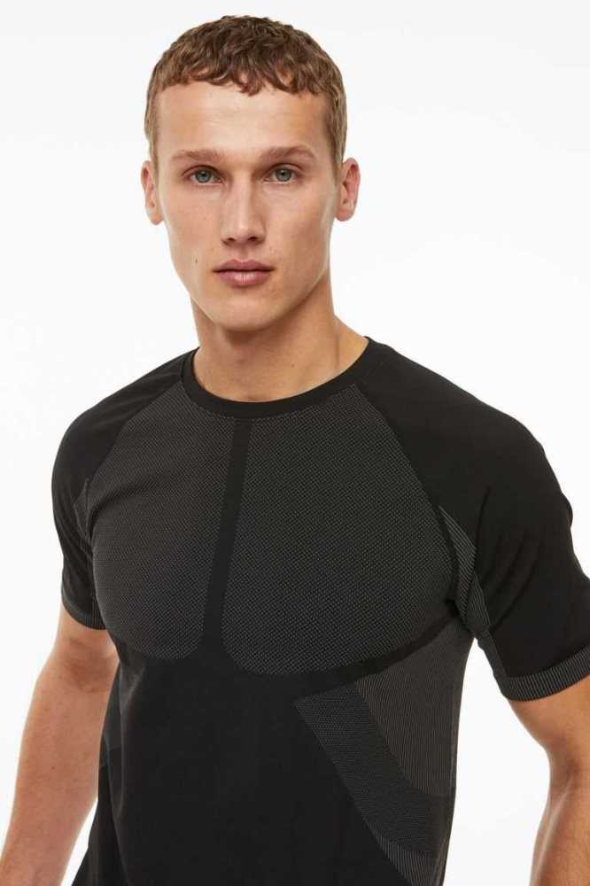 Camiseta H&M DryMove Seamless Sports top Hombre Naranjas | 403258JDH