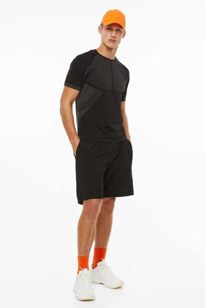 Camiseta H&M DryMove Seamless Sports top Hombre Naranjas | 403258JDH