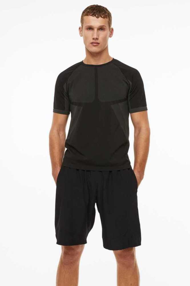 Camiseta H&M DryMove Seamless Sports top Hombre Naranjas | 403258JDH