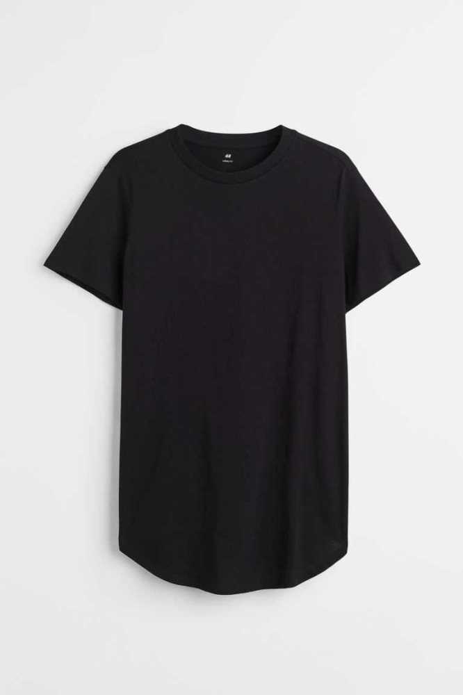 Camiseta H&M Long Fit Hombre Grises Oscuro | 680321LYA