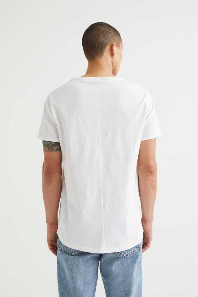 Camiseta H&M Raw-edge Hombre Beige Claro | 507241ADX