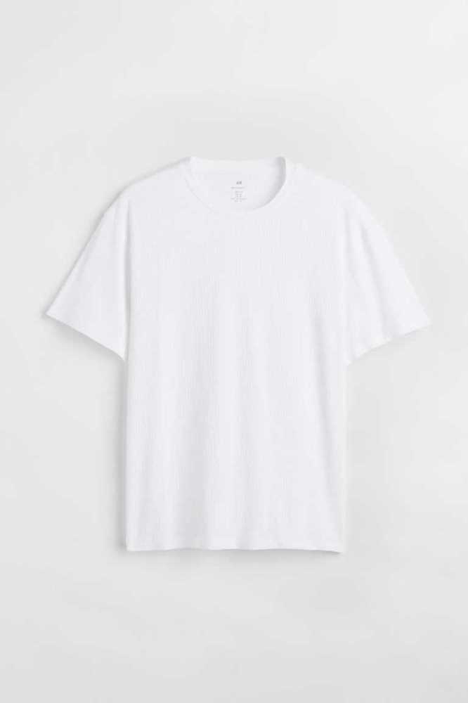 Camiseta H&M Regular Fit Acanalado Algodon Hombre Turquesa | 291067UME