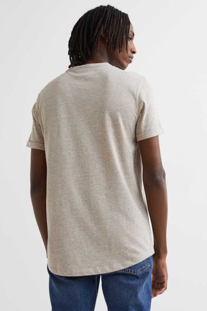 Camiseta H&M Regular Fit Algodon Hombre Blancos | 482159PUH