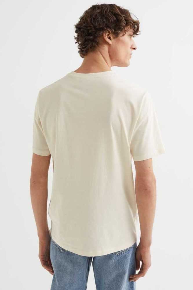 Camiseta H&M Regular Fit Algodon Hombre Grises Claro | 824053HZG