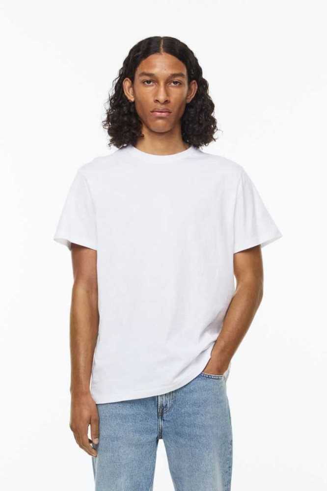 Camiseta H&M Regular Fit Crew-neck Hombre Grises | 398471IGD