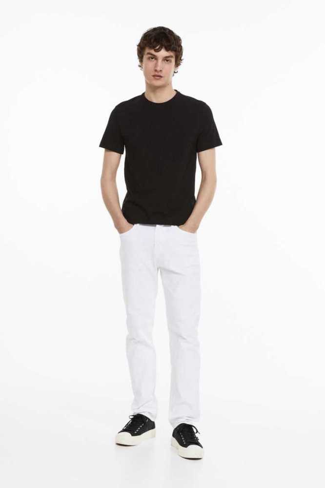 Camiseta H&M Slim Fit Round-necked Hombre Naranjas | 132084SLI