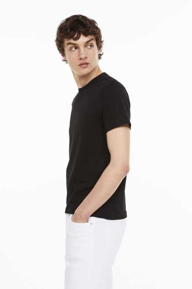 Camiseta H&M Slim Fit Round-necked Hombre Naranjas | 132084SLI