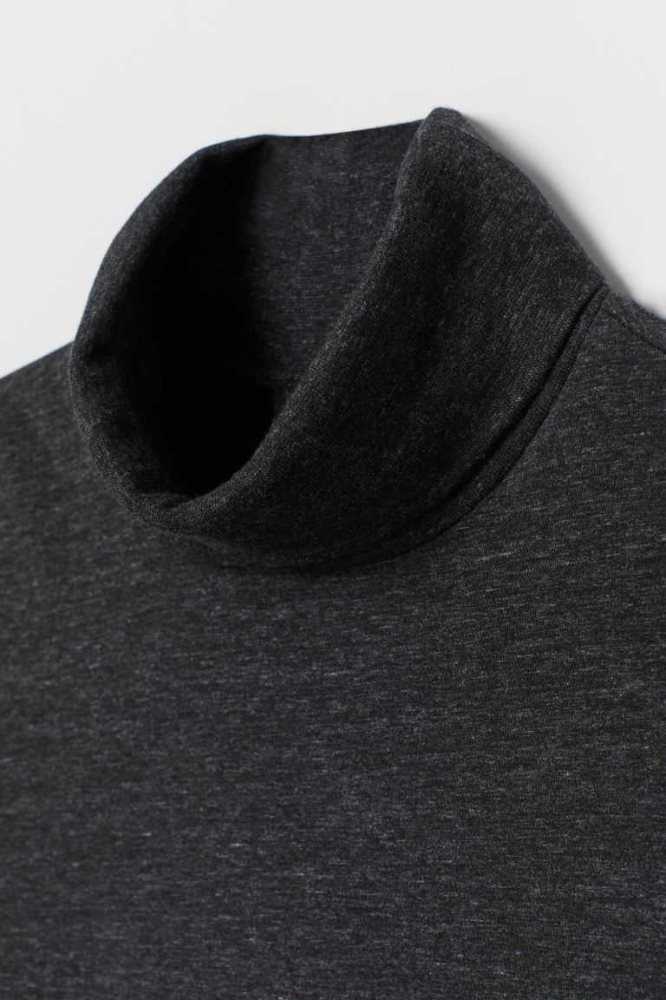 Camiseta H&M Slim Fit Turtleneck Hombre Negros | 410327NBD