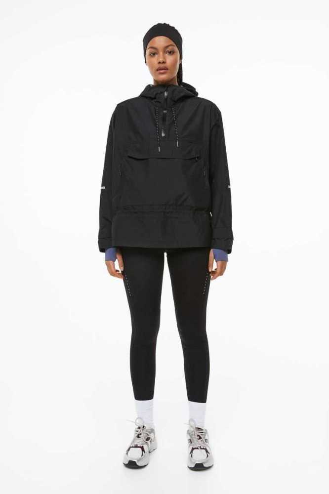 Chaquetas H&M Agua-repellent Anorak Mujer Negros | 641320CGJ