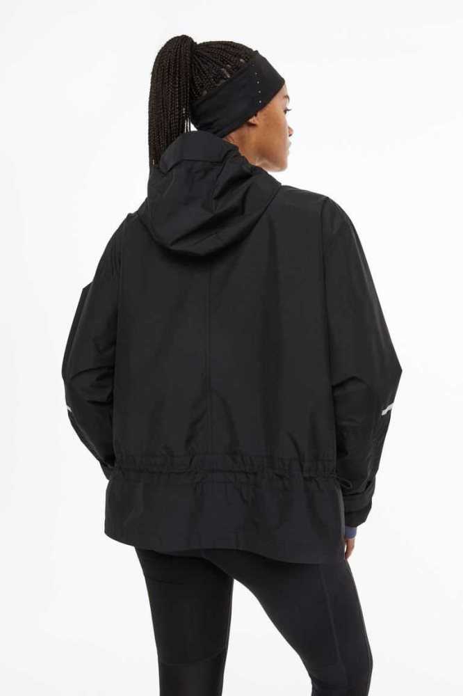 Chaquetas H&M Agua-repellent Anorak Mujer Negros | 641320CGJ