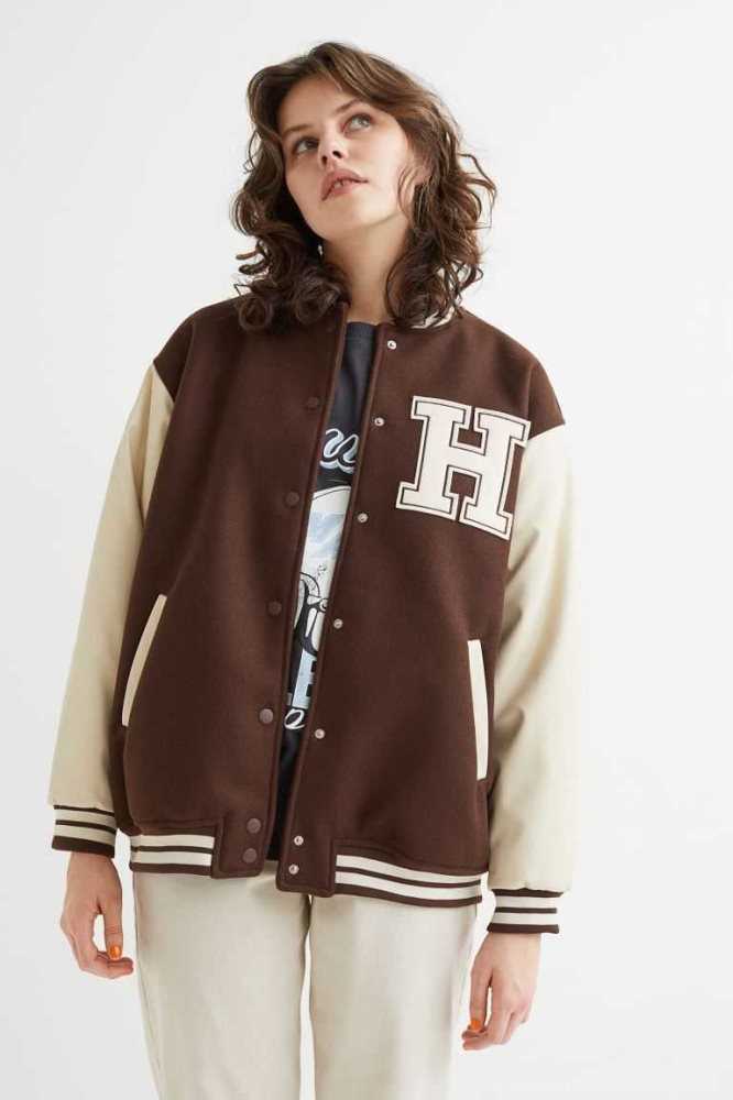 Chaquetas H&M Baseball Mujer Azules Oscuro | 903716GWV