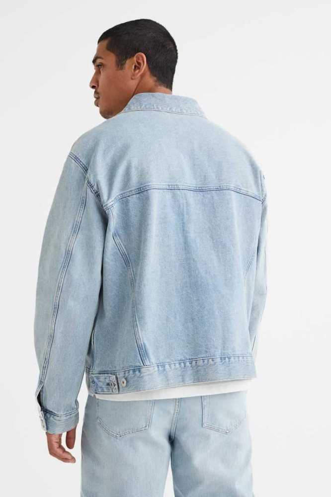 Chaquetas H&M Boxy Denim Hombre Azules | 263180WSF