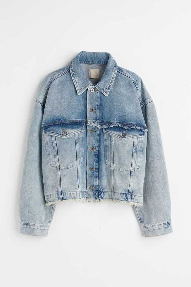 Chaquetas H&M Boxy Denim Mujer Azules Claro | 584930CGN