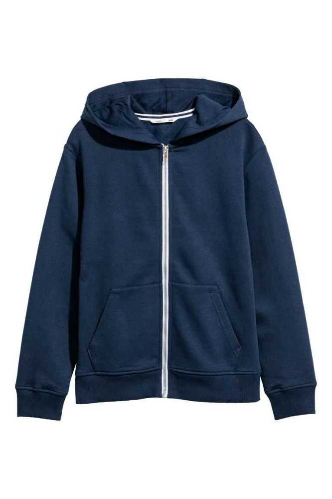 Chaquetas H&M Encapuchado Niños Azul Marino Azules | 376021IET