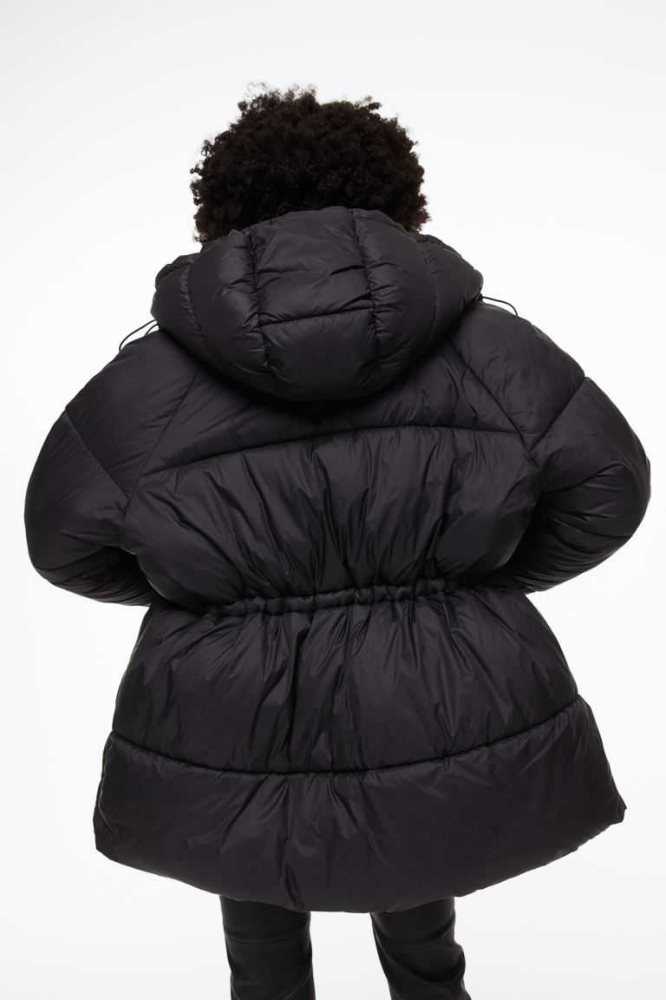 Chaquetas H&M Encapuchado Puffer Mujer Negros | 528769LCY