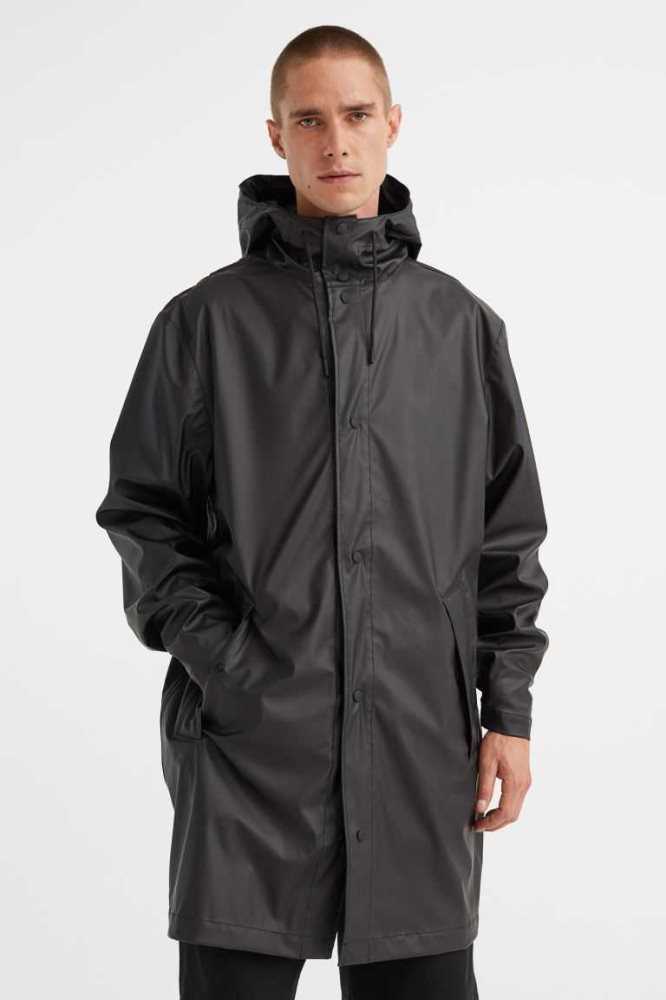 Chaquetas H&M Encapuchado Rain Hombre Negros | 213974JSZ