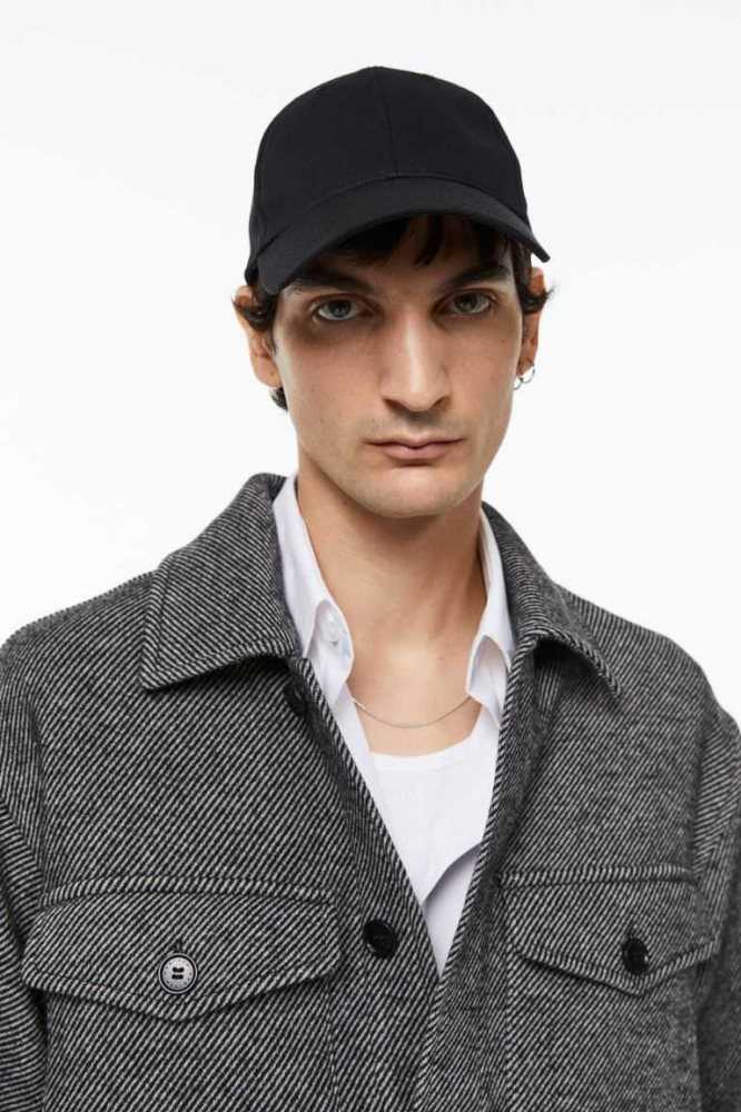 Chaquetas H&M Lana-blend Shacket Hombre Negros | 724510ONU