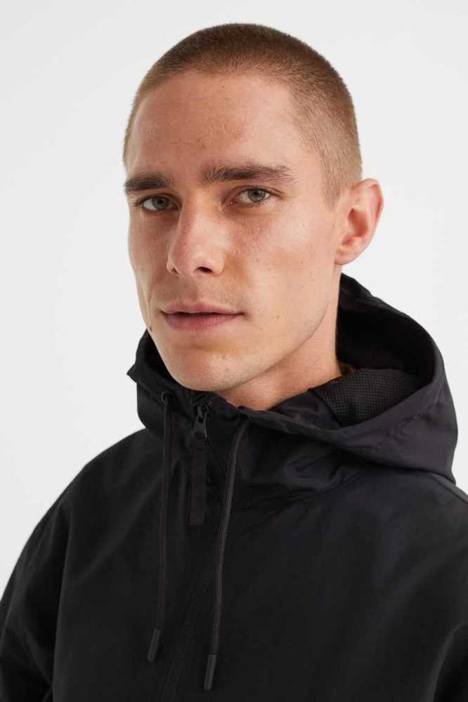 Chaquetas H&M Nylon Windbreaker Hombre Negros | 476809IHA