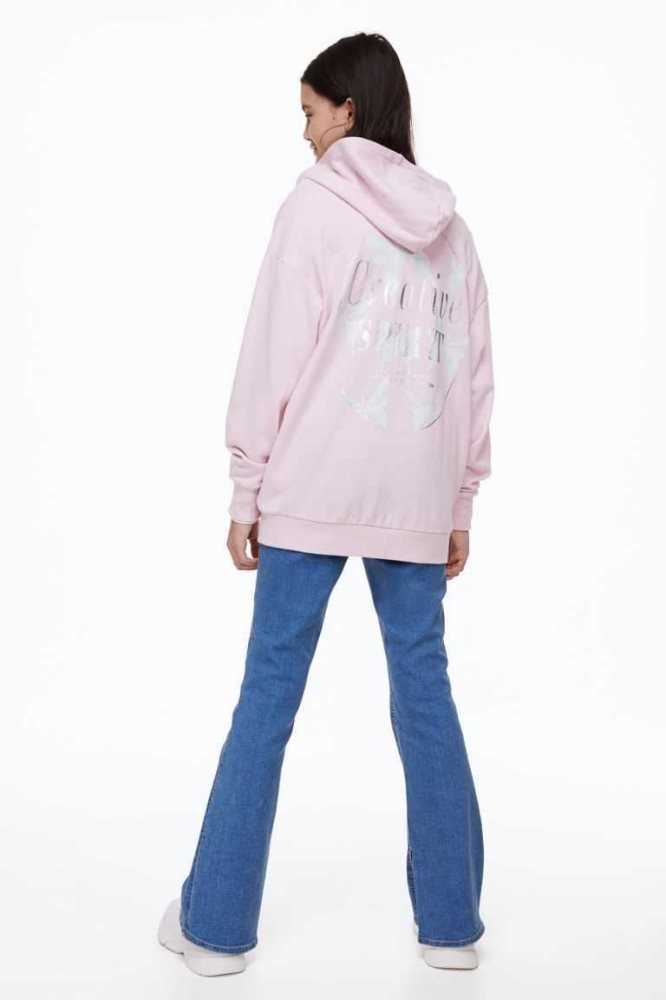 Chaquetas H&M Oversized Encapuchado Niños Rosas Claro | 618597LUK