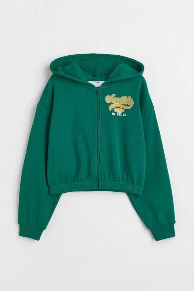 Chaquetas H&M Oversized Encapuchado Niños Verdes Oscuro | 923654JNR