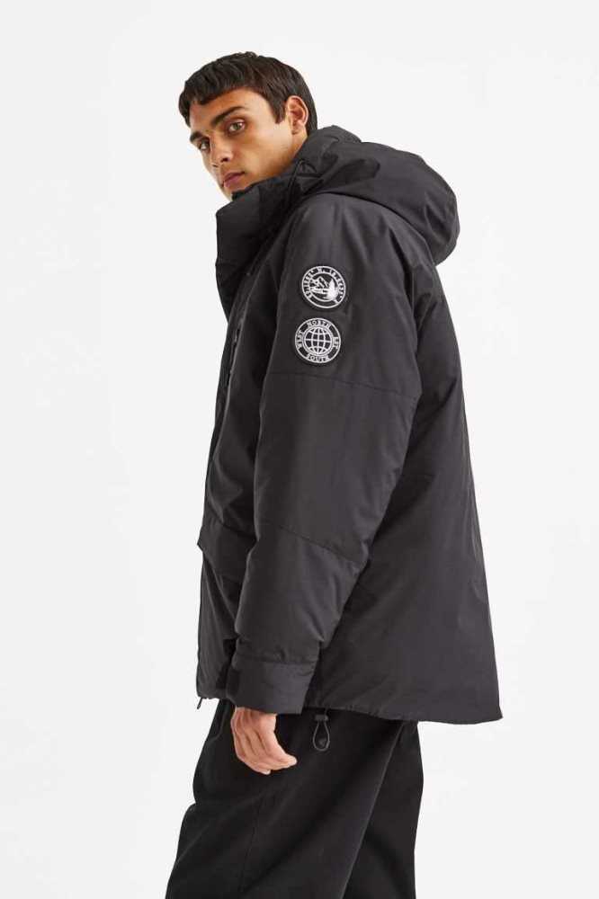 Chaquetas H&M Oversized Fit Agua-repellent Hombre Negros | 264015GSC