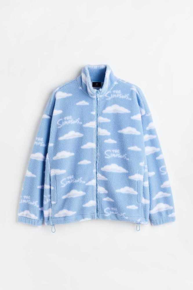 Chaquetas H&M Oversized Fit Teddy Hombre Azules Claro | 109267YTV