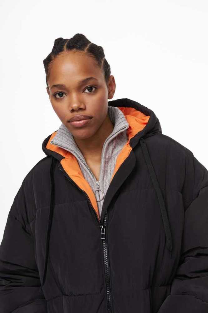 Chaquetas H&M Oversized Puffer Mujer Negros | 498750UHX