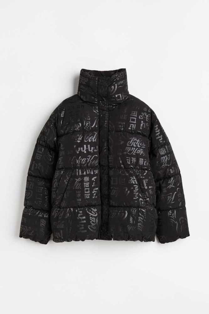 Chaquetas H&M Patterned Puffer Mujer Negros | 275460DBJ