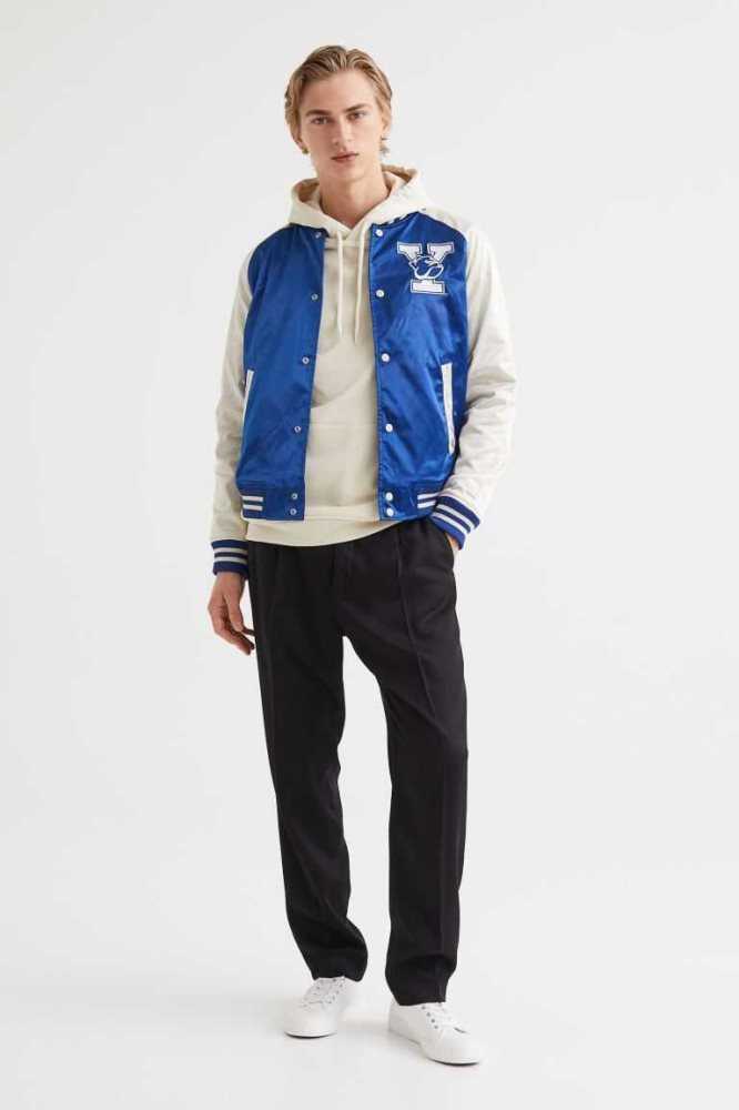 Chaquetas H&M Satin Bomber Hombre Azules | 490876IEC