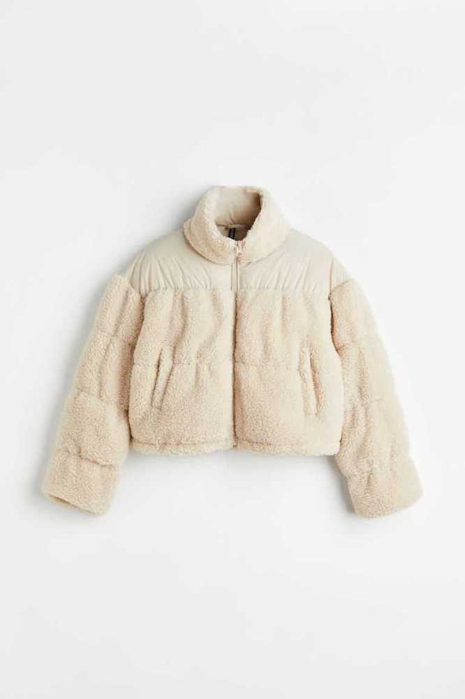 Chaquetas H&M Teddy Acolchado Mujer Beige Claro | 652983SWO